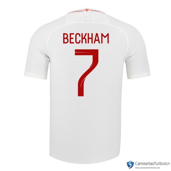 Camiseta Seleccion Inglaterra Primera equipo Beckham 2018 Blanco